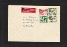 Beleg mit Mischfrankatur und Verwaltung ,gel.28.Vlll.52