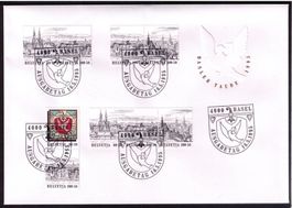 1995_Basel_ALLE 4 ZUSAMMENDRUCKE auf offiziell ill. FDC !