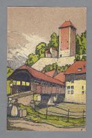 1935, FRIBOURG, LITO, KÜNTLERKARTE