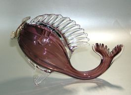 Dekorativer Murano Glas Fisch als Vase