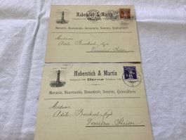 Bern 2 cartes commerciales 1916-1919 en lot
