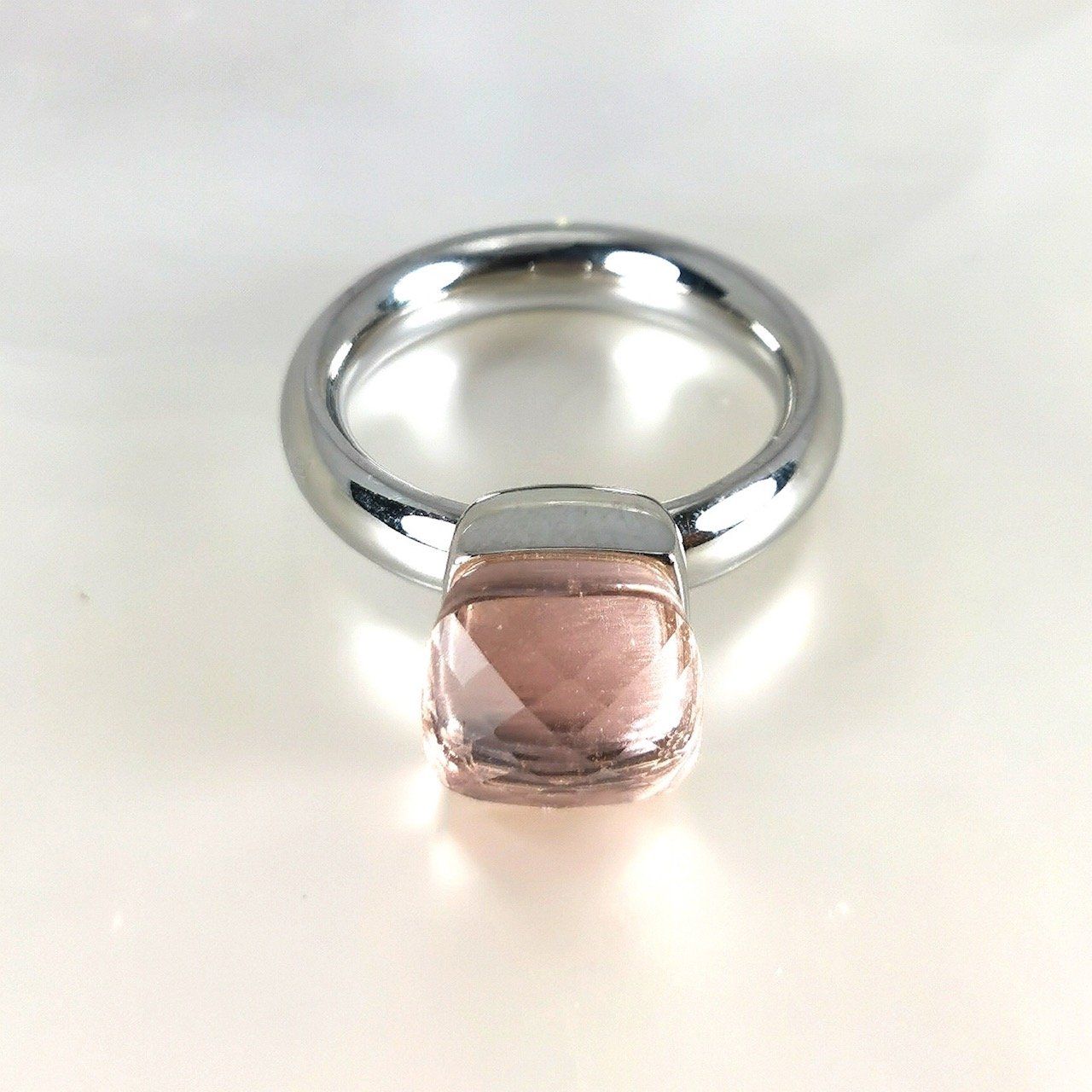 Anelli: Bague acier "Qudo" pierres synth.- Rose - T.52 – Nuovo e nell'imballaggio originale da Préverenges venduto da Finepearlsgem 4
