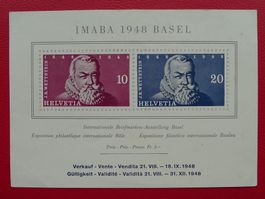 1848, IMABA-Block BASEL W31 (FLYER) mit Ersttags-Stempel !