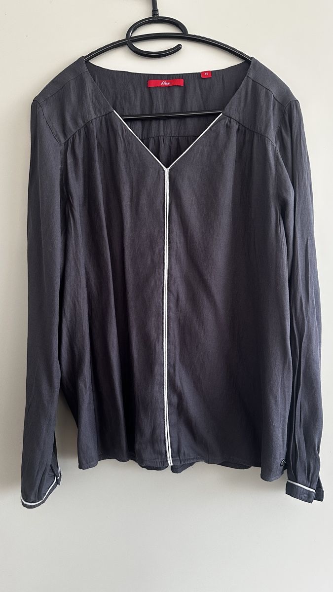 S.Oliver Camicette: s.Oliver Bluse dunkelgrau Gr. 42 elegant & schick – Usato da Winterthur venduto da -BeHappy24- 7