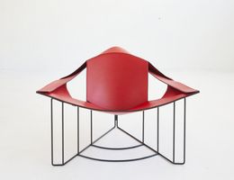 Sessel aus Leder & lackiertem Metall von Matteo Grassi 1987