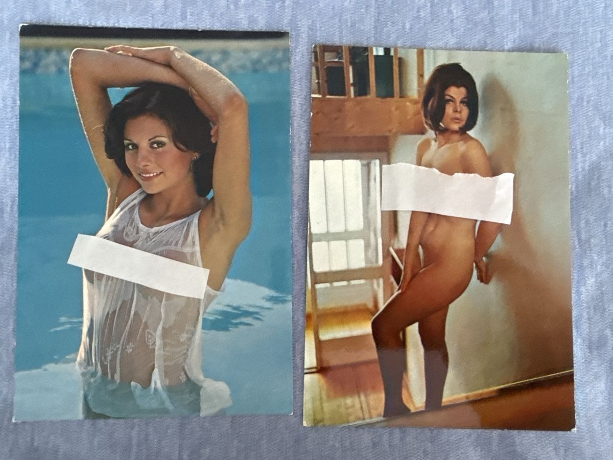 Cartoline postali: Zwei Erotik Postkarten Vintage Modell – Usato da Neukirch (Egnach) venduto da Maxi2009