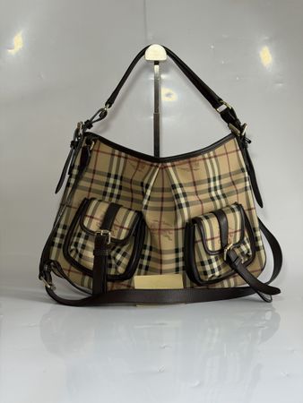 Burberry Leather Haymarket Check Crossbody Original 