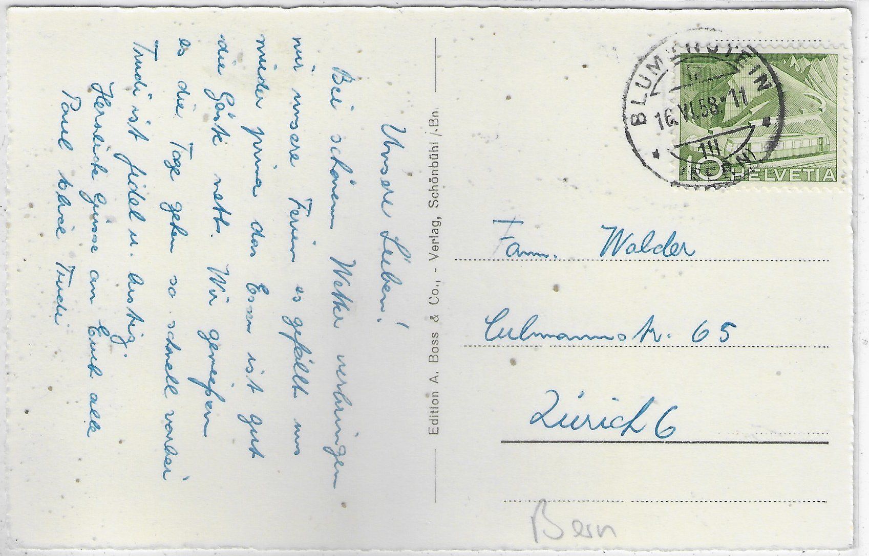 Cartoline postali: Blumenstein und die Alpen – Usato da Ettingen venduto da Kartenplanet 1