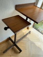Beistelltisch höhenverstellbar Holz Metall (mit Rollen)