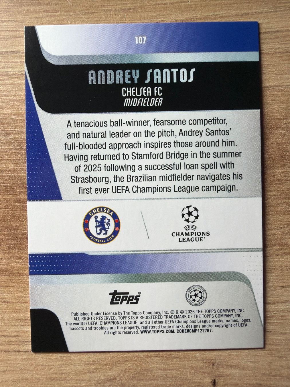 Topps Carte collezionabili: Soccer Andrey Santos CARNAVAL Topps 2026 – Usato da Netstal venduto da Clutch79Cardz 1