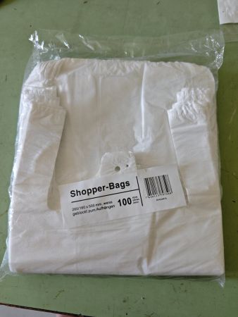 Shopper-Bags 100 Stk. weisse Tragtaschen