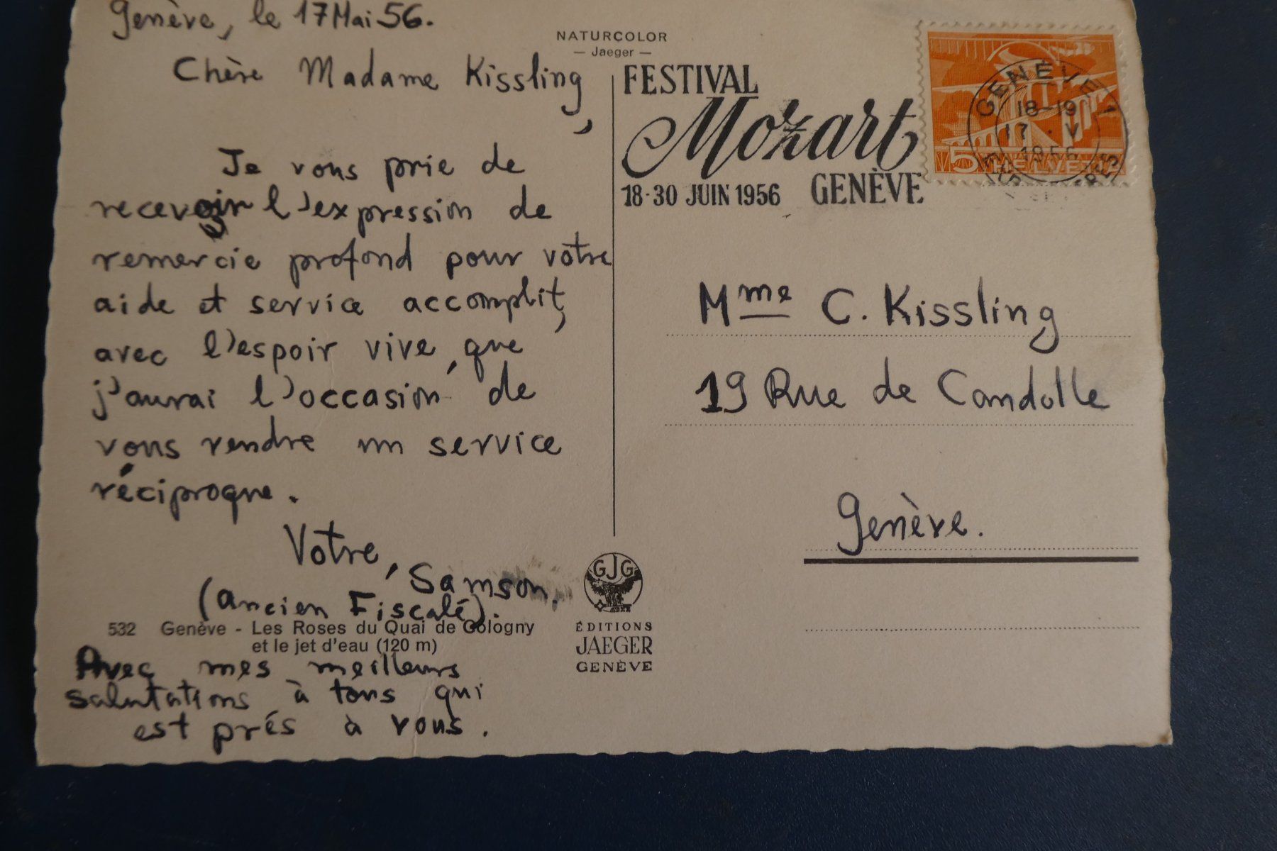 Cartoline postali: Genève 1956 – Usato da Fontaines NE venduto da monloisir 1
