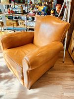 Clubsessel Leder hellbraun klassisches Design guter Zustand