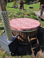 Badebottich aus Lärchenholz mit Aussenofen 50 KW