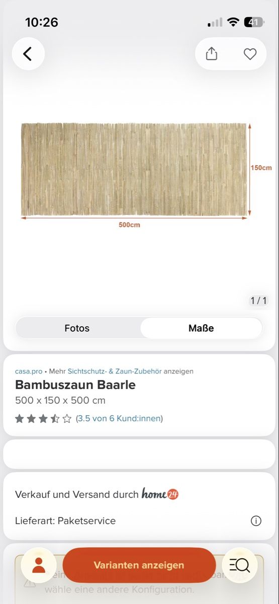 Fendivista: Bambuszaun NEU – Nuovo e nell'imballaggio originale da Lyss venduto da 500Milles