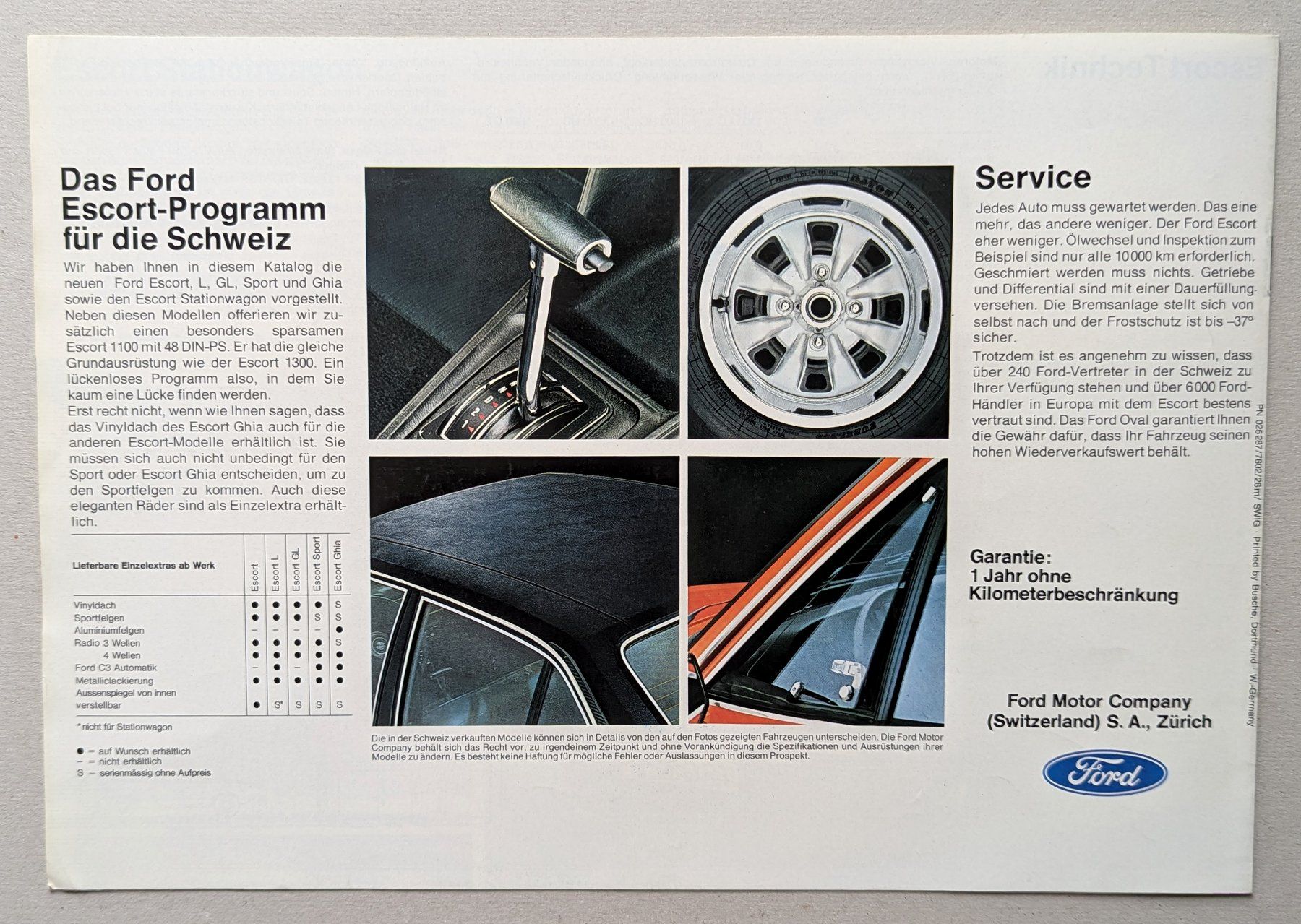 Ford Documenti: Originalkatalog "Ford Escort", a. dem Erscheinungsjahr – Nuovo (secondo la descrizione) da Olten venduto da VanishingPoint.71 5