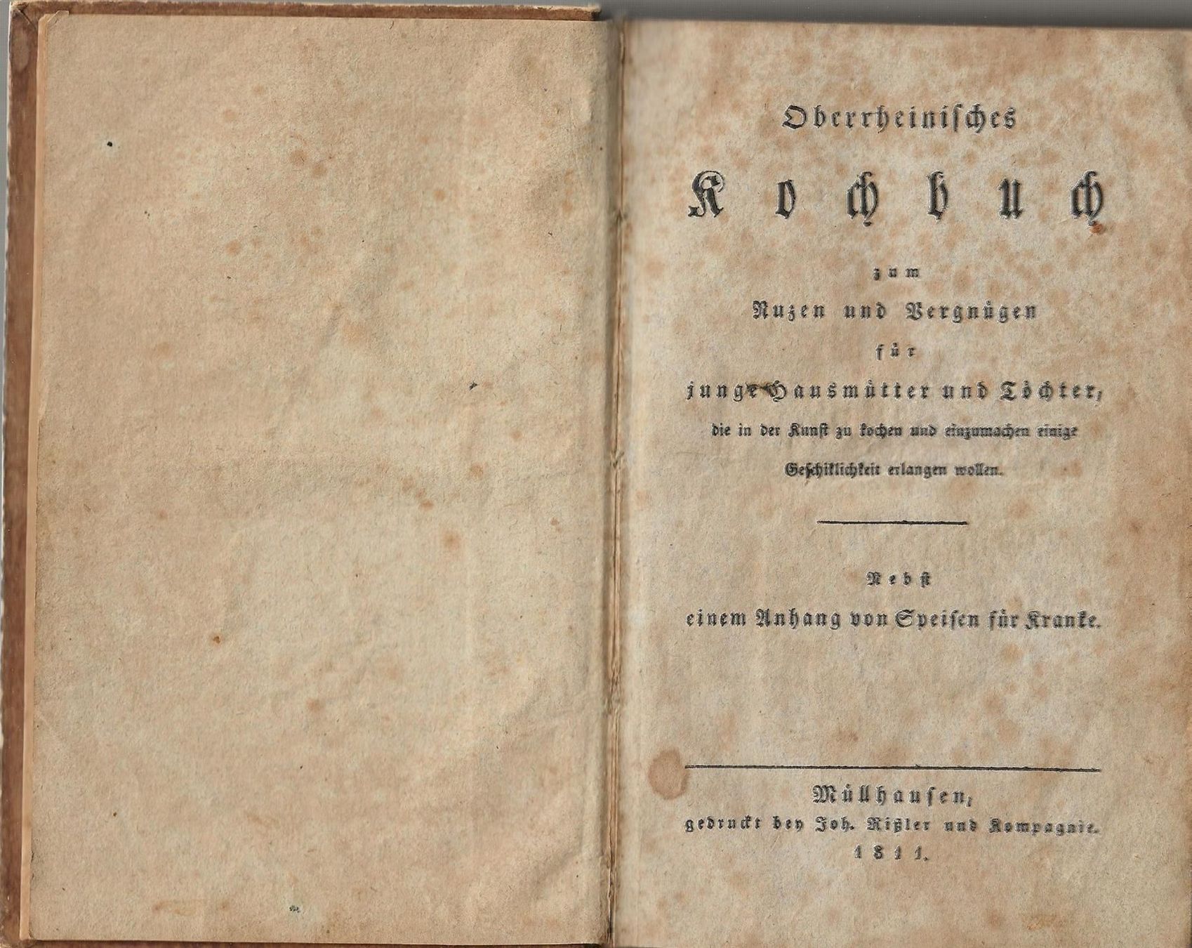 Libri: Oberrheinisches Kochbuch 1811 – Usato da Bern venduto da Grindelwaldaus