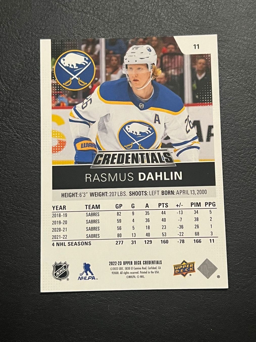 NHL Carte collezionabili: Rasmus Dahlin 2022 Credentials 92/99 Buffalo Sabres – Nuovo (secondo la descrizione) da Möhlin venduto da SwissHockeyCards 1