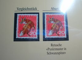 Abart 1966 **, Juventute Fuchs, "Punktmuster Schwanzspitze"
