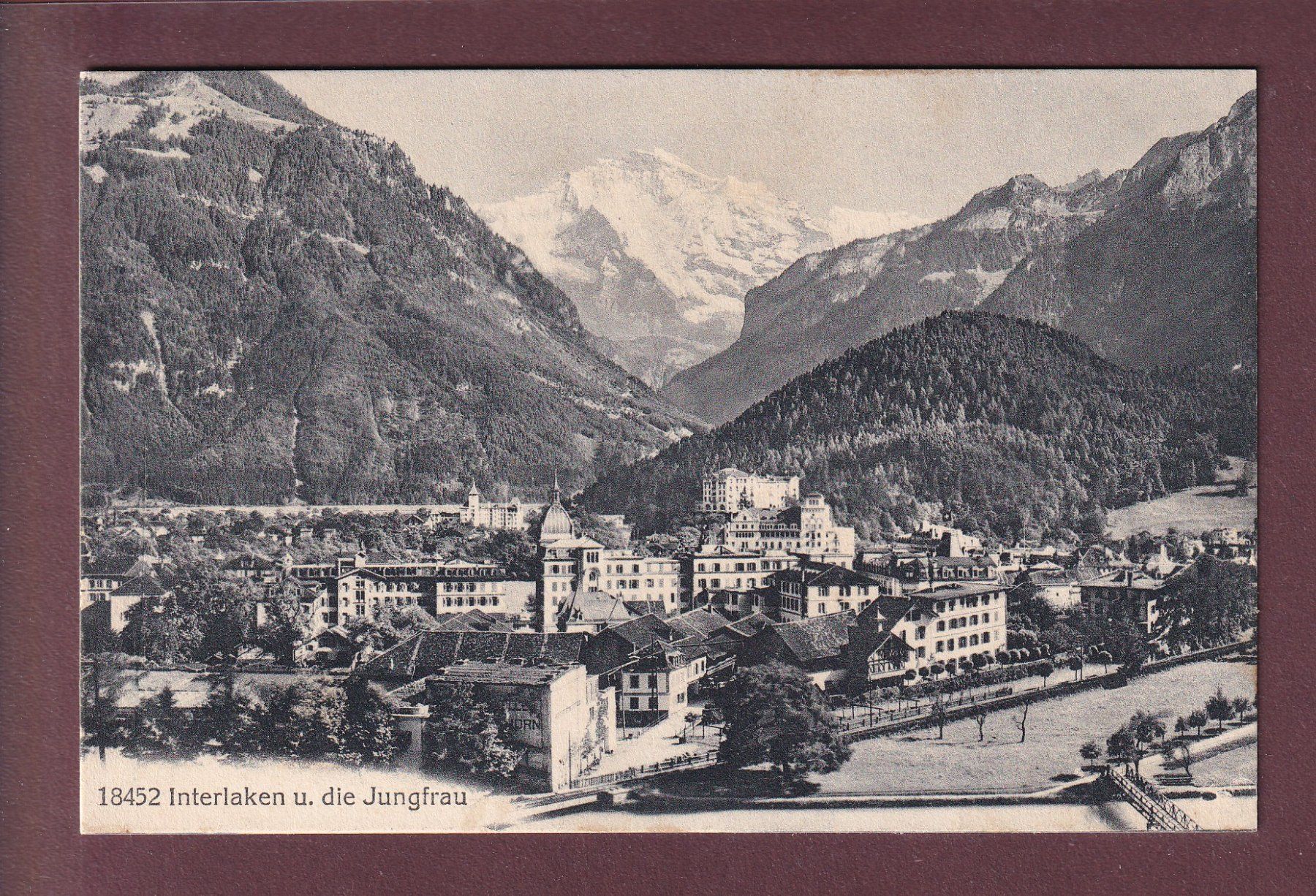 Cartoline postali: INTERLAKEN - Jungfrau - 1918 – Usato da Pully venduto da nicecards