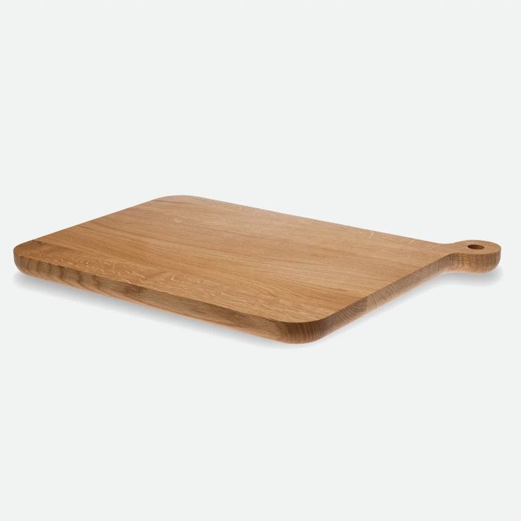 Premium Schneidebrett Aus Eiche | 45x30x3 Cm, Mit Anti-Rutsch-Füßen & Griffmulden | Antibakteriell & Geölt