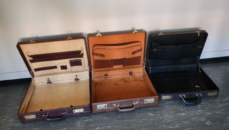 3x Vintage Aktenkoffer Set Camel Amiet Diplomatenkoffer 