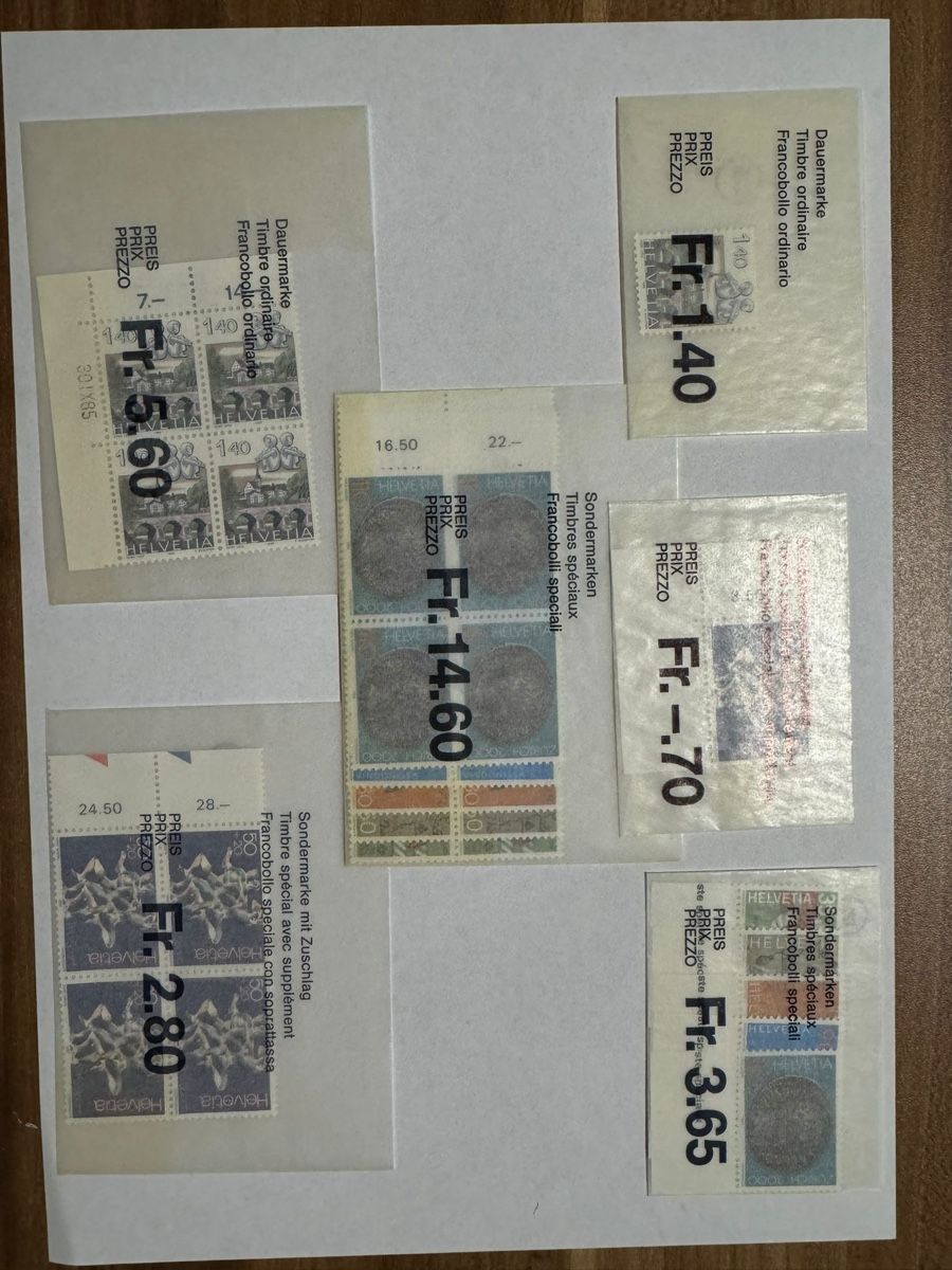 Tutti i francobolli: Briefmarken 1986 – Nuovo (secondo la descrizione) da Bütschwil venduto da sof_p98b