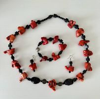 Set aus echte Lavastein und Bambuskoralle