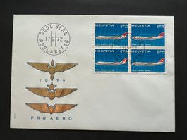 Pro Aero 1972 FDC Viererblock    (E335)