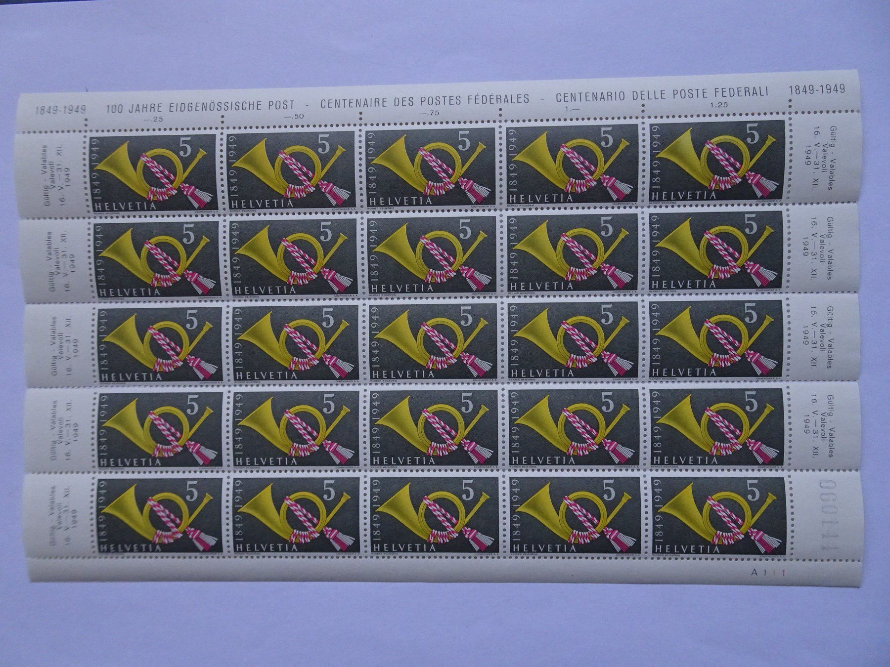 Tous les timbres: 1949* Mit Abart – Neuf (Voir description) à Aadorf par Chnorli-Furz