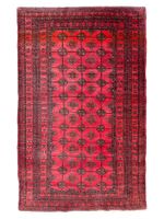 Tapis afghan ancien Boukhara laine noué main. 1960s, 165x104