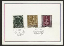 1959  Liechtenst. Serie Weihnachtsmk. auf Kartonblatt ET