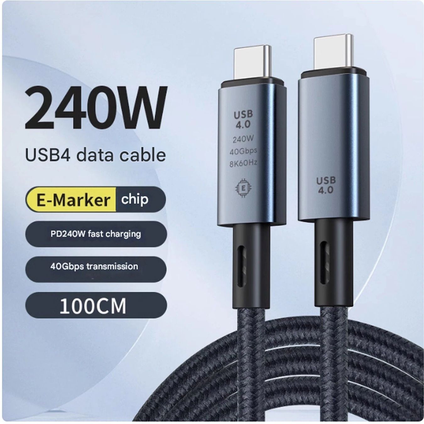 Kabel: USB C 4.0 Kabel Thunderbolt 4&3 8K 240W Daten 40Gbps 1m – Neu (gemäss Beschreibung) aus Kirchdorf AG von Apost008