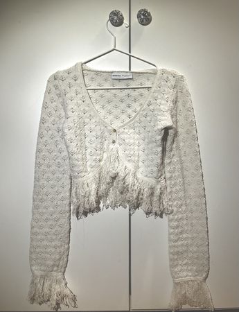 Bershka Strickjacke, Fransen-Look
