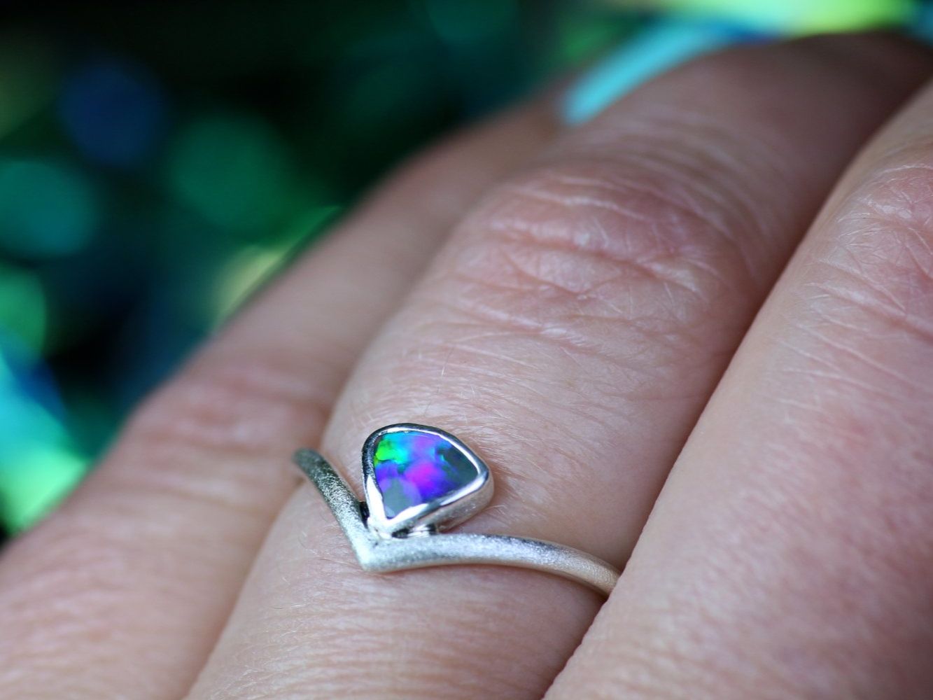 Anelli: AURALIS Wunderschöner Opal Silberring · Grösse EU 55 – Nuovo e nell'imballaggio originale da Bern venduto da OSONO.Design 5