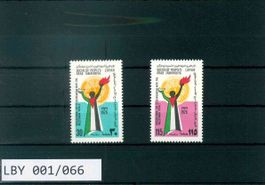 LIBYEN 2 BRIEFMARKEN PALÄSTINA