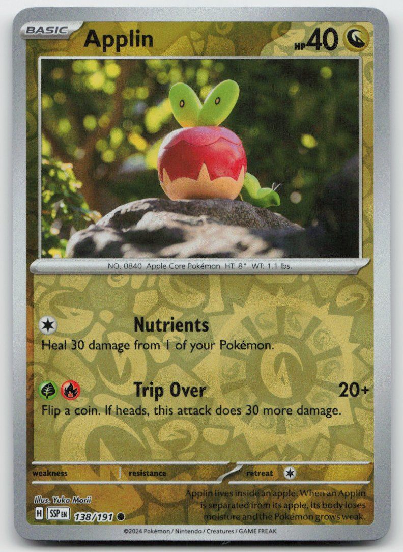 Pokémon Carte collezionabili: Pokemon Applin Reverse 138/191 SSP EN 2024 – Usato da Lugano venduto da VlaseCard