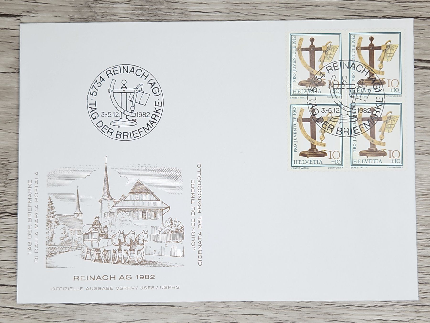 Tutti i francobolli: CL02 Enveloppe + Timbre Suisse 1982 – Usato da Cousset venduto da Patrick_Collections