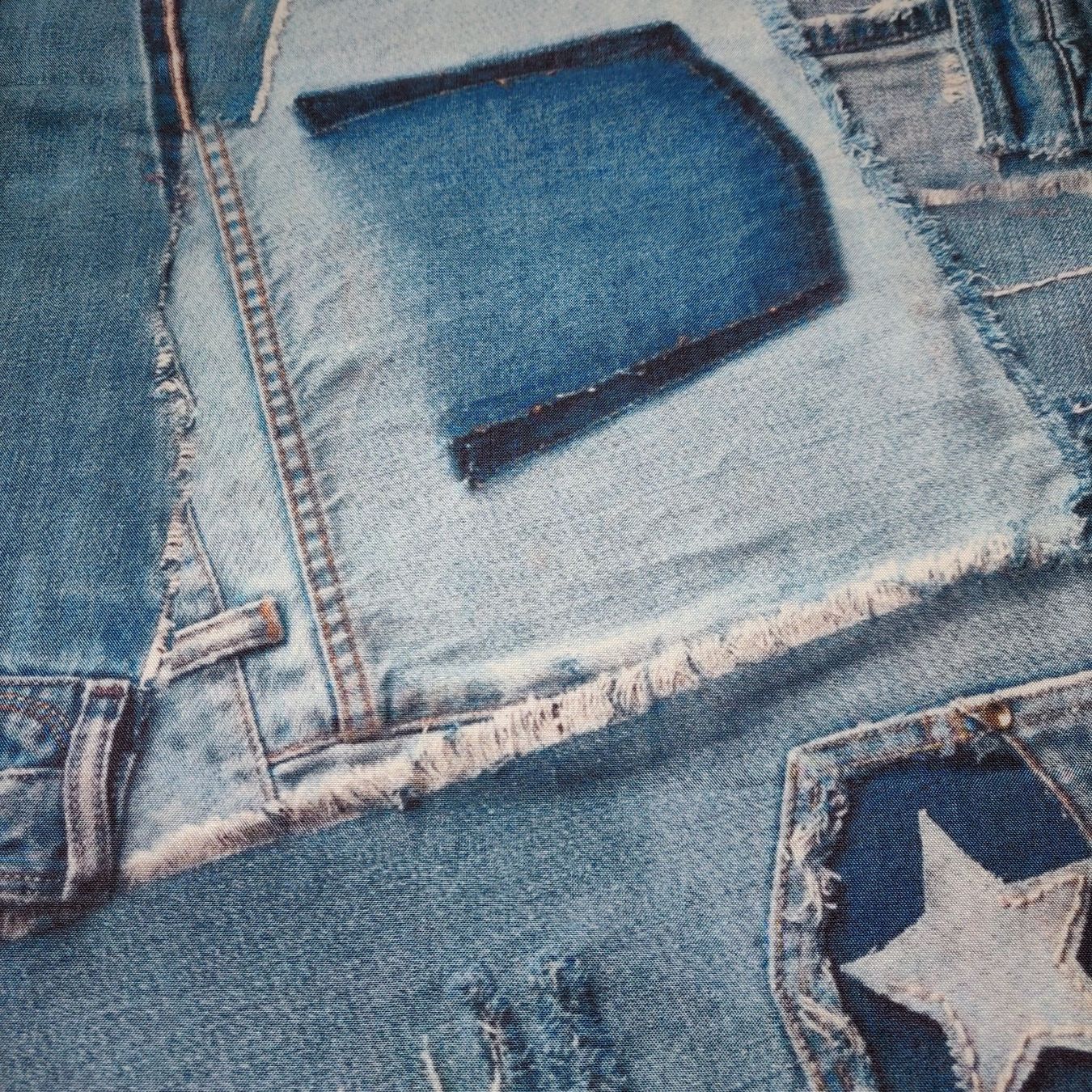 Tessuti: Ital. Seide 100% Stoff 1.50x1.35m blu jeans patchwork chiaro – Nuovo (secondo la descrizione) da Lufingen venduto da Voyager7 3