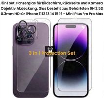 iPhone 16 Panzerglas Vorne + Hinten + Kamera HD 9H 2.5D