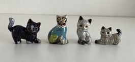 4 Stk. Katzen / Cloisonne