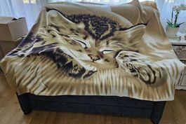 Kuschelige Fleecedecke mit Katzenmotiv