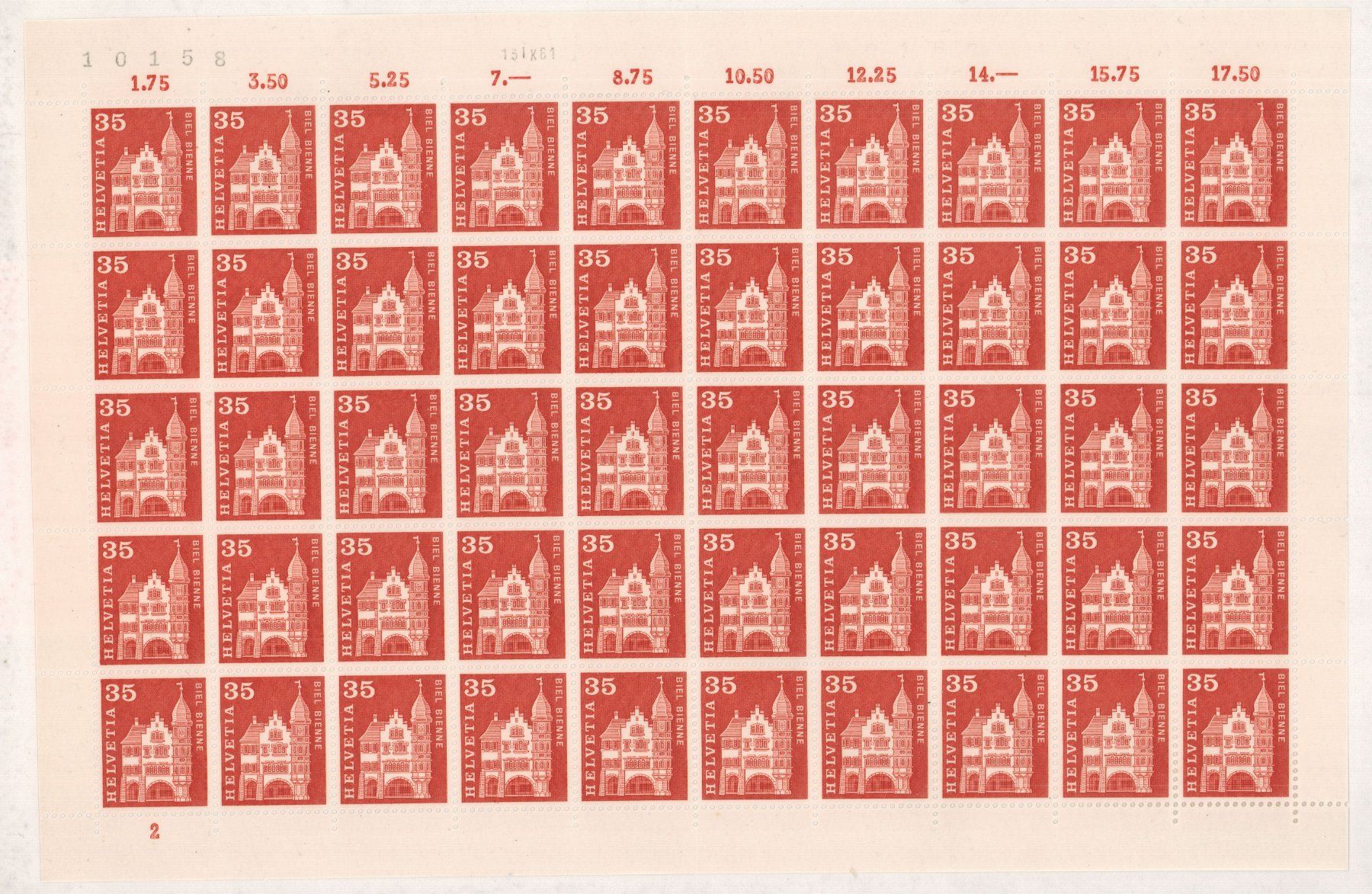 Tutti i francobolli: 1960 Nr.361_50er-Block_Bogen_NO.2_postfrisch – Nuovo (secondo la descrizione) da Eggersriet venduto da stamp303