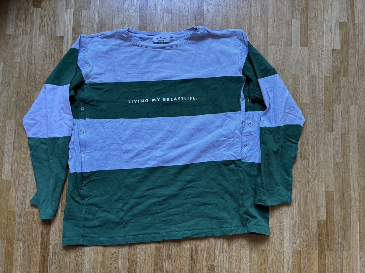 Top: Pull allaitement rayé vert/blanc Tajinebanane, taille XL – Usato da La Chaux-de-Fonds venduto da Elora237