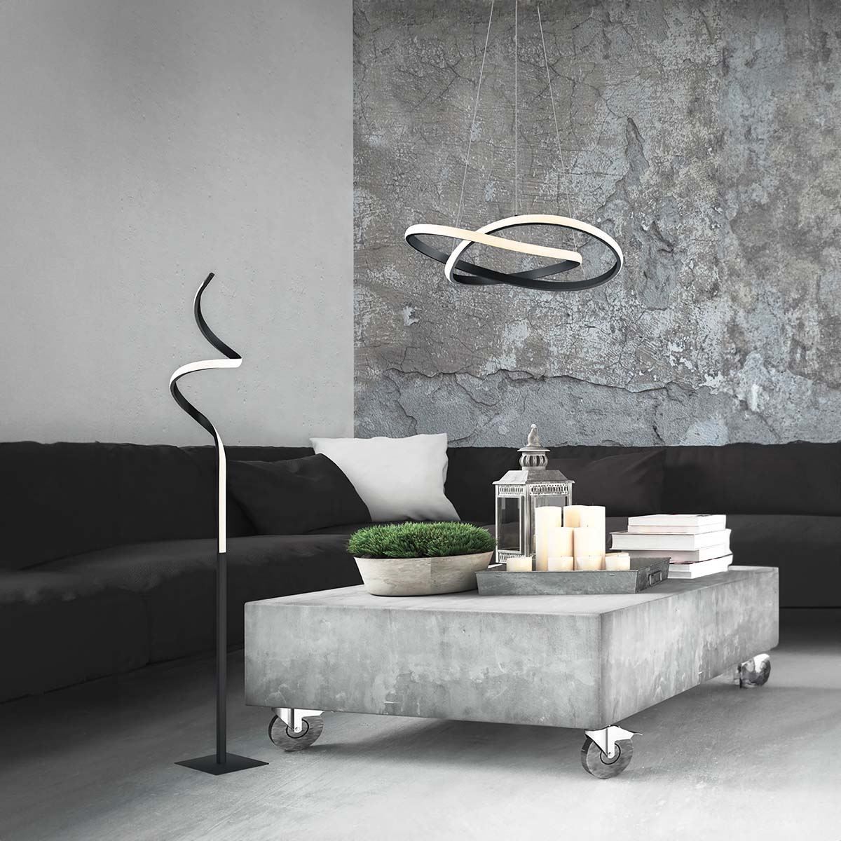 Lampade: LED Stehleuchte, Schwarz, 145 cm Höhe – Nuovo (secondo la descrizione) da Kreuzlingen venduto da Smart-Light 2