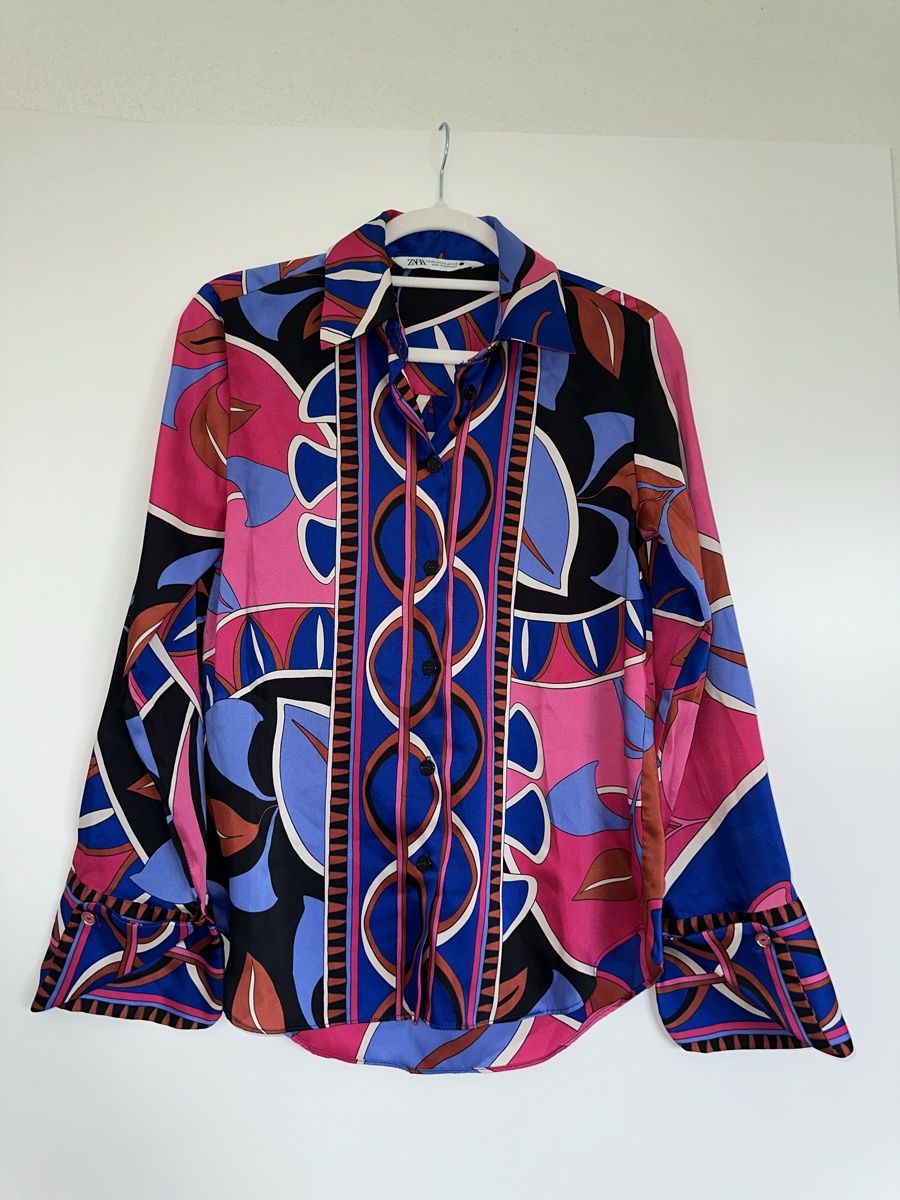 Zara Camicette: Zara Satin Bluse mit Muster – Usato da Pratteln venduto da sia_uk27