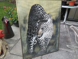 Gemälde, Leopard, Unikat, signiert