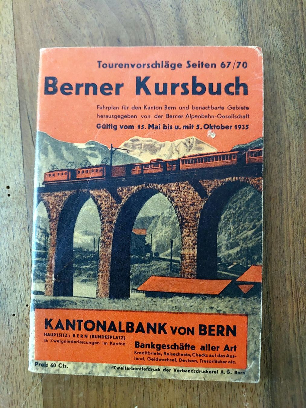 Bücher: Berner Kursbuch 1935 Fahrplan – Gebraucht aus Schönenwerd von Steidi