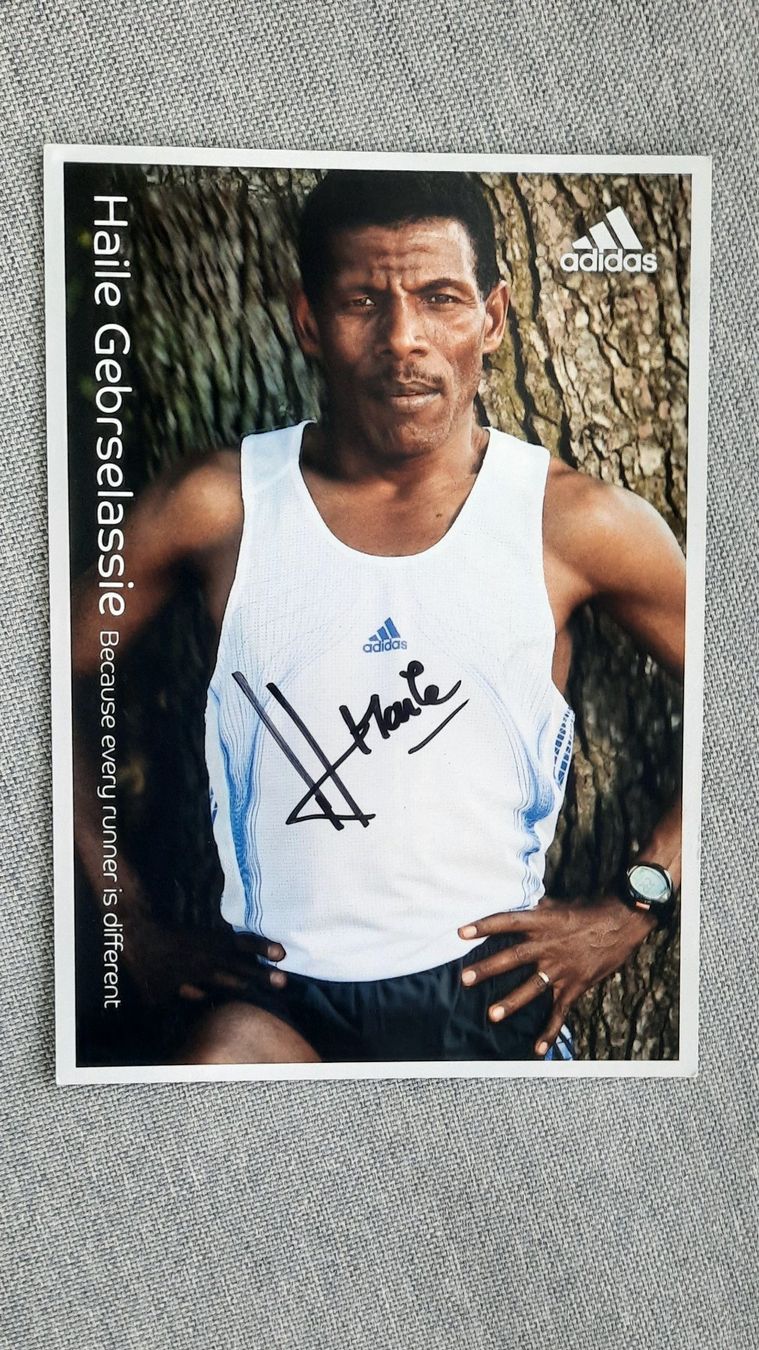 Autografi: Autogrammkarte Haile Gebrselassie – Usato da Schmerikon venduto da Olympia04
