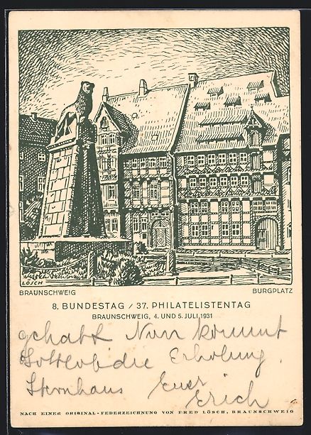 Cancelleria postale: Braunschweig, 8. Bundestag / 37. Philate – Usato da Berlin venduto da bartko-reher